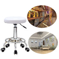 Taburete de Bar para salón, silla giratoria, taburete hidráulico ajustable, color blanco con 5 ruedas - details 8