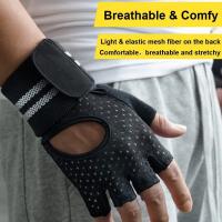Guantes de Levantamiento de Pesas para Hombre y Mujer Equipo de Fitness Portátil con Soporte para Muñeca para Entrenamiento Cossfit Protección para Ejercicio en Gimnasio - details 14