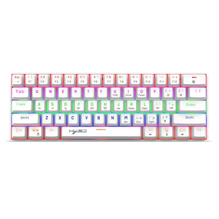 Mini Teclado Mecánico para Juegos 61 Teclas, Iluminado RGB, Retroiluminado, Azul, Tipo C, PC, Escritorio, Portátil, Jugador - 1