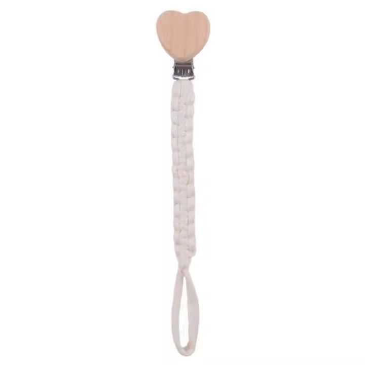 Clips de madera para niños pequeños, soporte para pezones, juguetes para mordedor de bebé, correas, Clips para chupete, Clips para chupete, cadena de chupete para bebé - 1