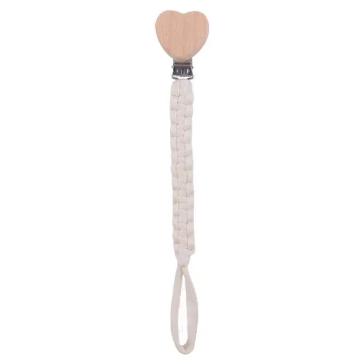 Clips de madera para niños pequeños, soporte para pezones, juguetes para mordedor de bebé, correas, Clips para chupete, Clips para chupete, cadena de chupete para bebé - 1