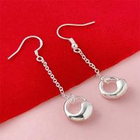 Pendientes ondulados chapados en plata, joyería de moda femenina, estilo minimalista, regalo de Navidad. - details 28