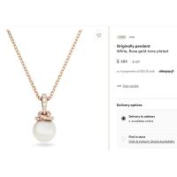 Collar SWΑRΟVSΚΙ Colgante original Blanco, chapado en oro rosa - details 1