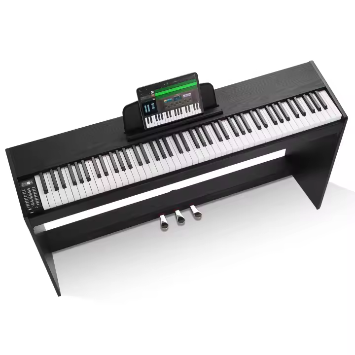 SucceBuy Piano digital contrapesado: 88 teclas totalmente contrapesadas, teclado dual, parlantes, 200 tonos/r ritmos, Bluetooth/USB/MIDI - 1