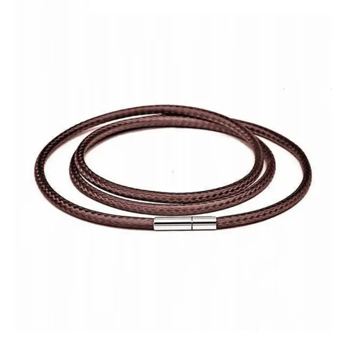 Collar de cordón de cuero negro, cadena de encaje de cuerda de cera con cierre giratorio de acero inoxidable para collares DIY, joyería - 1