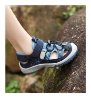 Sandalias de playa para niños, zapatos deportivos antideslizantes, transpirables, suaves, planos, Punta cerrada, seguridad, Verano - details 16