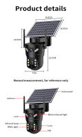 Cámara de Seguridad Solar Dual Lente V380 Visión Nocturna, Detección Humana PIR, Monitorización PTZ, 8MP, 4K, Inalámbrica, A prueba de agua, Uso externo y interior - details 12