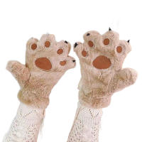 Guantes de Mano de Oso de Patas Calientes Mitones de Peluche para Actividades al Aire Libre y Viajes - details 4