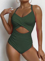 Bañador de una pieza para mujer, traje de baño con realce, Monokini Sexy ahuecado, ropa de playa para verano, 2024 - details 13