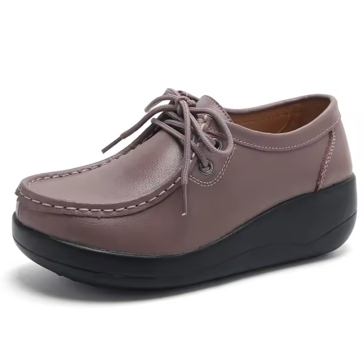 Mocasines sin cordones para mujer, zapatillas de deporte con plataforma, mocasines casuales y cómodos con plataforma de cuña - 1