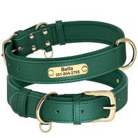 perro cuero PU personalizado, collares acolchados suaves, Collar identificación de mascota grabado gratis para perros pequeños y - details 6