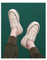 Alpargatas de piel de oveja de primera capa interior 2025 primavera nuevos zapatos de plataforma de aumento de las mujeres zapatos versátiles casuales de las mujeres niños. - details 4