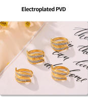 Exquisito Anillo enredado de varias Capas de ZIRCON Mujer Nueva Fashion brilliant Anillo Abierto Gift de joyeria Diaria Fiesta de Chicas - details 3