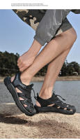 Sandalias de cuero de vaca de verano Tamaño grande para hombres Estilo casual de playa - details 17