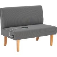 Sofá de 2 Plazas con 2 Puertos USB Tapizado en Panal Sofá de Salón sin Reposabrazos con 1 Puerto Tipo-C y Patas de Madera de Caucho Carga 240 kg 110x60x85 cm Amarillo - details 9