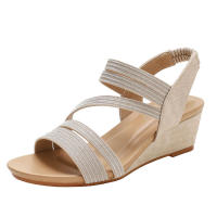 Sandalia cuña mujer novedad de verano cómoda suela blanda Simia zapatos romanos plataforma impermeable sandalias con correa recta - details 3