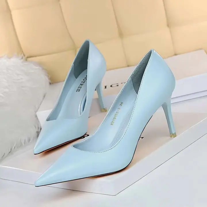 Zapatos casuales de charol para mujer, tacones altos delgados con punta redonda, zapatos de boda con estampado de leopardo de primavera - 1