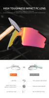 KAPVOE-gafas de sol polarizadas para ciclismo, lentes ultraligeras, protección UV400, equipo deportivo, Unisex - details 4