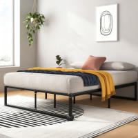 135x190 cm - Altura 36 cm con almacenaje debajo de la cama - Estructura de cama de plataforma de metal - Blanco - details 7