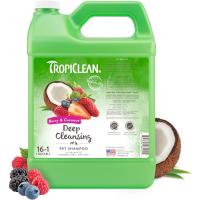 Tropiclean Champú para Mascotas - Limpieza Profunda - Limpia, Humecta, Acondiciona la Piel y el Mantillo I para Perros y Gatos I Sin Parabenos, Colorantes, Jabones - Frutos del Bosque y Coco, 3,78 L - details 0