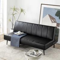Sofá Cama - Sofá Cama Plegable 2 en 1 - Adecuado para habitaciones de invitados y espacios pequeños - PVC Negro - details 8