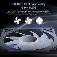 1pc Ventilador de radiador Prism 7Pro ARGB Infinity Mirror, ventilador de caso silencioso de 12cm con PWM, ventilador de enfriamiento de CPU para consola de juegos, 3 efectos de iluminación, 800-1800 RPM, 29dB de ruido bajo - details 2
