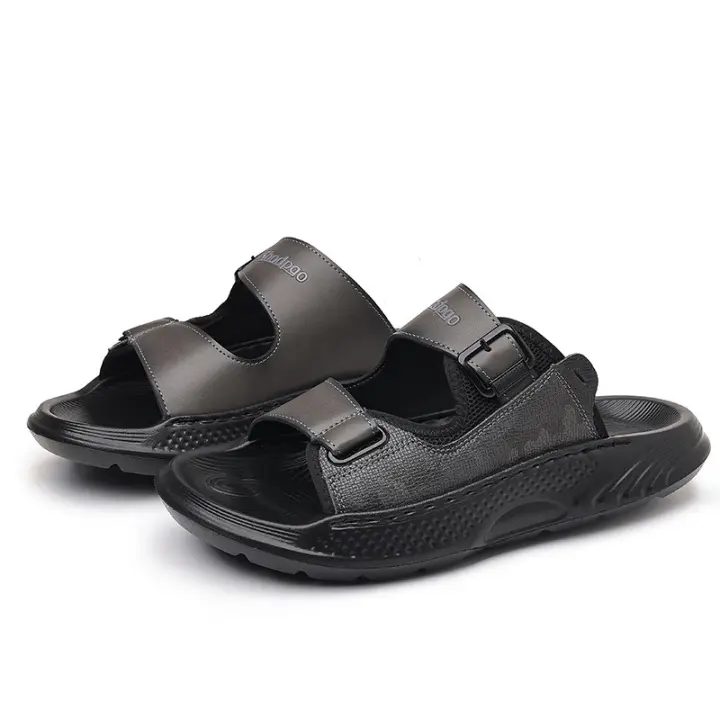 Nuevo verano versátil de una palabra zapatillas de los hombres antideslizante y ligero sandalias de los hombres antideslizante al aire libre casual sandalias - 1