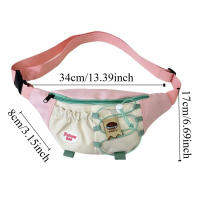 Bolso cruzado portátil para chica, bolso de pecho de estilo japonés, impermeable, para correr, riñonera, bolsa de nailon con contraste de Color para teléfono, para chicas adolescentes - details 0