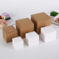 Caja de Papel Kraft para embalaje de 20 piezas, caja cuadrada de cartón blanco para joyería, Dulces, galletas, fiesta de cumpleaños, decoración de boda - details 9