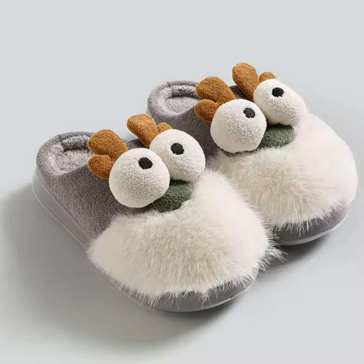Longbao de dibujos animados zapatillas de algodón hogar interior caliente pareja de felpa de algodón fregona. - 1