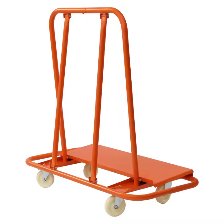 Carrito de placas de yeso con 4 ruedas giratorias silenciosas, acero, 2200 libras - 1
