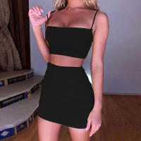 Conjunto de dos piezas para mujer, camisola sexy ajustada con fruncido, moda 2024, muy vendido. - details 6