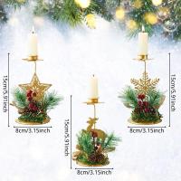 Juego de 3 candelabros pequeños, candelabros de pilar de metal, candelabros navideños - details 2