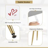 Tocador con luz ajustable con espejo, 3 cajones, con taburete de terciopelo Grado+Oro - details 2