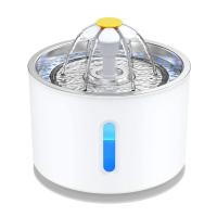 Fuente de agua para gatos de acero inoxidable, fuente para gatos de 81 oz/2,4 l con ventana de nivel de agua y luz LED para alerta de escasez de agua, fuente para perros y gatos con 3 filtros y 1 tapete - details 0