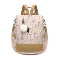Mochila Con Estampado Floral Para Mujer, Bolsa De Viaje Informal, Con Bola De Pelo, De Gran Capacidad, Nueva - details 7
