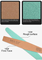 NAILCO-Barra de arena de esponja verde, superficie redonda fina lateral, duradera, muchas veces, herramienta de pulido de uñas, manicura, 100/180 # - details 1