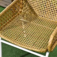 Juego de jardín de 3 piezas, sillas y mesa de ratán con 2 sillas, 1 mesa de centro y cojines para terraza o patio, natural. - details 6