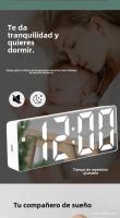 Reloj Despertador Recomendado Pila USB Doble Uso Espejo LED Colorido Reloj Despertador Inteligente Activado Por Voz Para Estudiantes - details 7