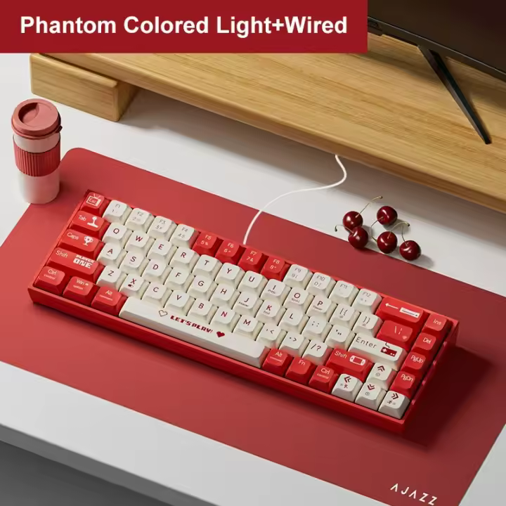 Teclado Mecánico AK680 ABS 68 Teclas con Cable Inalámbrico Bluetooth Personalizable para Portátil de PC - 1