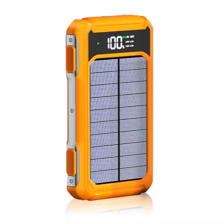 Banco de Energía Solar Universal de 10000 mAh con 4 cables, Carga Súper, USB TypeC, Luz LED, Banco de Energía para Exterior Xiaomi iPhone - 1
