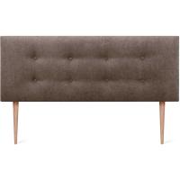 Cabecero de Polipiel o Tela Pro con 2 hileras de Botones y Patas Cabezal tapizado Cama Lujo (150x105cm con Patas (Camas 150/160), Tela Beige) - details 11
