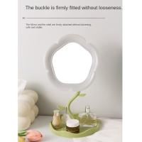 Bonito espejo de tocador con forma de girasol, espejo de maquillaje de escritorio desmontable clásico, espejo de mesa de flores con rotación de 360 ​​grados para dormitorio - details 12