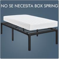 Bastidor de Cama Metálico Listones de Acero Espacio de Almacenamiento Bajo la Cama Fácil Montaje Cama Individual 90 x 190 x 36.5 cm Negro - details 33