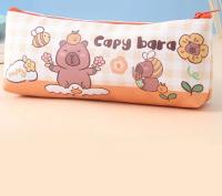 Capybara-estuche de lápices de dibujos animados para niños y niñas, estuche escolar Simple de gran capacidad, Color caramelo, regalo de papelería, nuevo - details 3