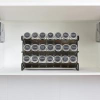 Organizador de especias de 3 niveles, soporte de hierro para encimera, armario, despensa, puerta de pared, 21 botellas - details 3