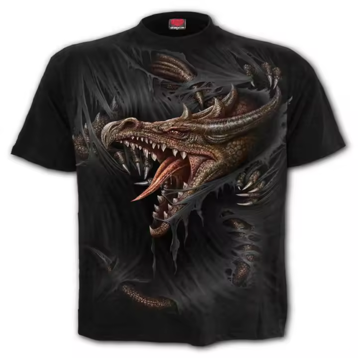 Camiseta de Moda para Hombres Estampado de Espiral Poliéster Largo Cuello Redondo Manga Larga - 1