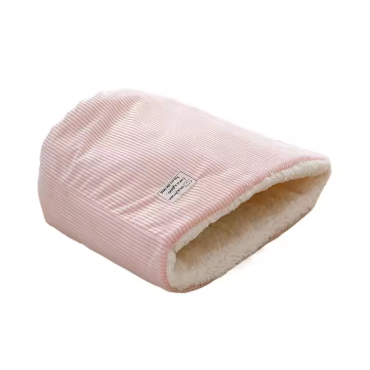 Cesta de cama para gatos de estilo japonés, casa cueva gruesa con dibujos de gatitos, cómoda y cálida perrera de felpa para cachorros y gatos - 1