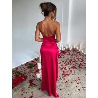 Vestido Largo de Satén con Hombro para Mujer Vestido Sexy de Verano sin Mangas con Espalda Descubierta y Apertura Alta Vestidos de Fiesta Nocturna Elegantes Vestido de Cóctel - details 5