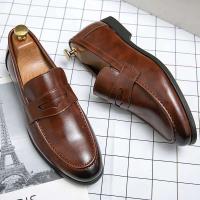 2025 Zapatos de vestir informales formales de negocios minimalistas de estilo británico para hombres Oxfords de cuero con punta afilada y versátiles suaves - details 2